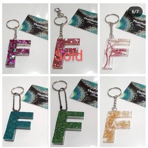 Bag charm Keychain Letter F